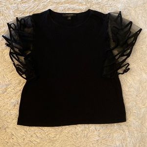 Black stretchy shirt with fun sleeves!